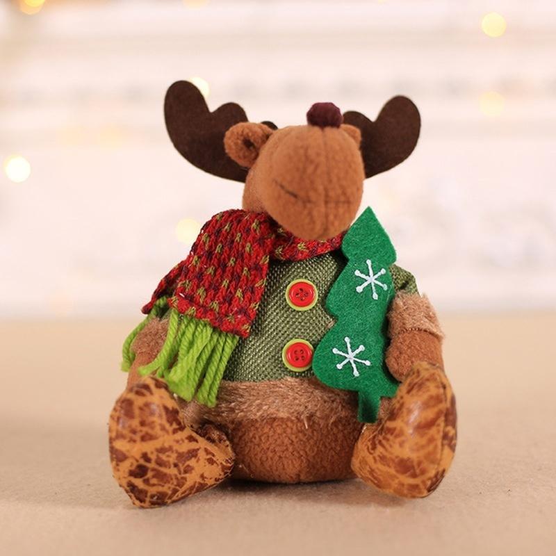 Cute Christmas Decoration Doll Santa Snowman Sitting Pose Doll Window Party Christmas Tree Doll Decoration Pendant
