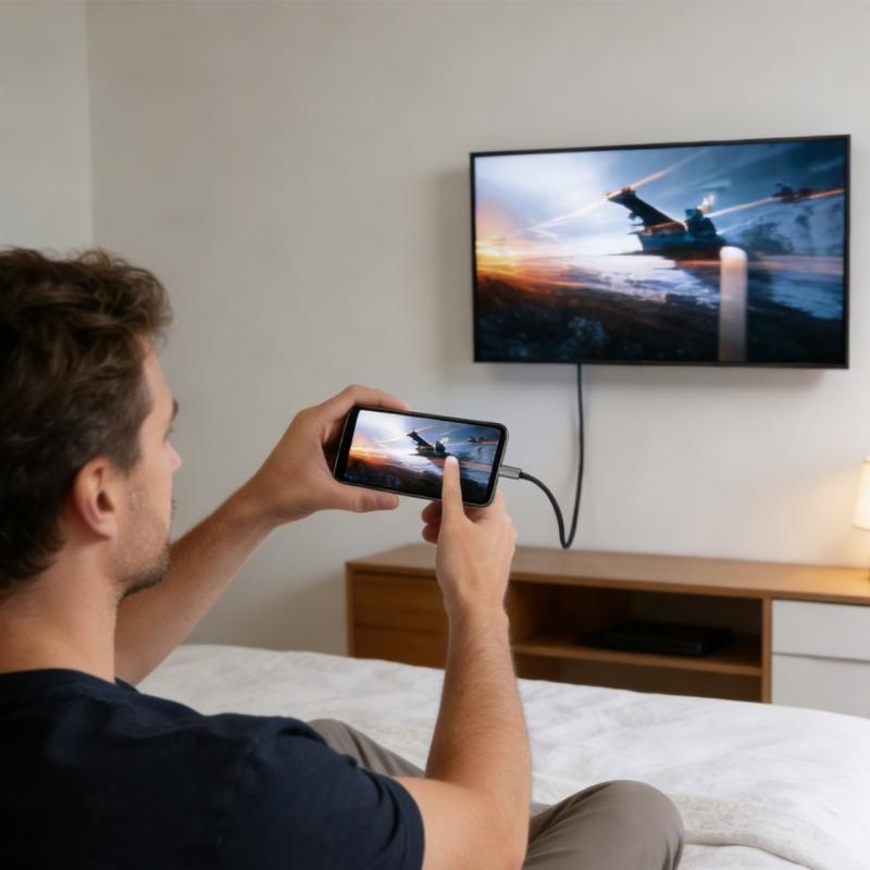 Type C To Display Cable 60Hz Video Sound Matching For Phone Laptop TV Screen Viewer With 5.9 Feet Length