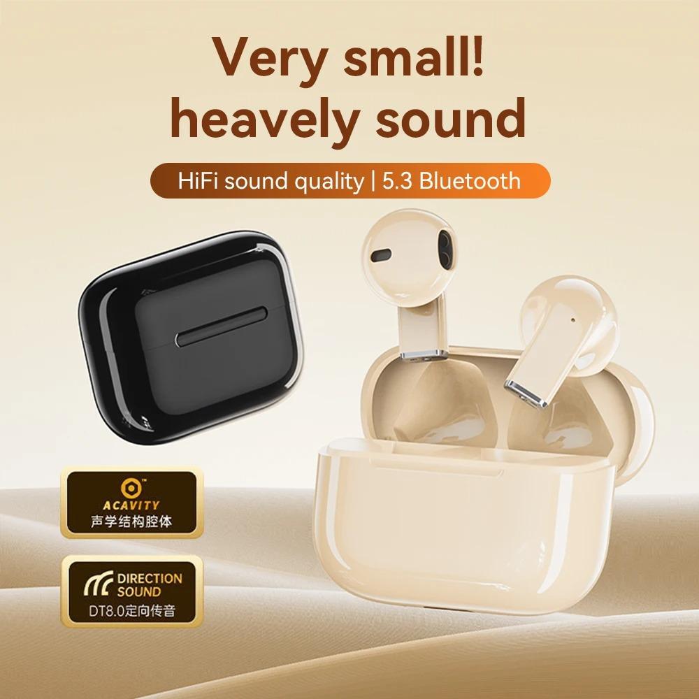 Mini Earphones Wireless Bluetooth 5.4 Earbuds Long-Lasting TWS Noise Cancellation Super Mini Cute Pink Headphones With Mic