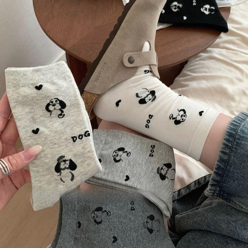 Ladies Autumn New Lovely Cartoon Tube Cotton Socks