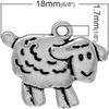 20pcs 0.7inch Sheep Metal Charms Pendants Silver Animal Shape Dangle  for Earring