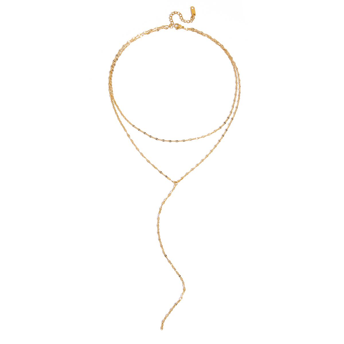 

Yori Double-layer Stainless Steel Classic Y Chain Necklace for Women Rust Proof Stainless Steel Arrivals Handmade Jewelry