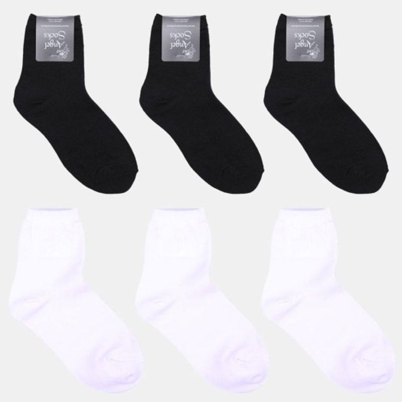 

ANGEL SOCKS 5-piece set_1315 Plain cotton socks BLACK