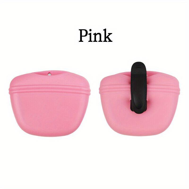 

Силиконовая сумка для лакомств для собак, портативная поясная сумка для дрессировки собак, уличная кормушка для щенков, сумка для закусок, сумка для хранения наград, товары для домашних животных розовый