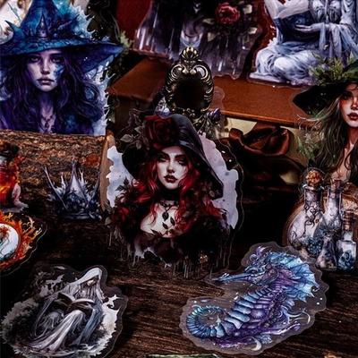 Nieuwe 20 Bladen Vintage Gothic Heks Decoratieve Collage Stickers, Diy Scrapbooking Benodigdheden