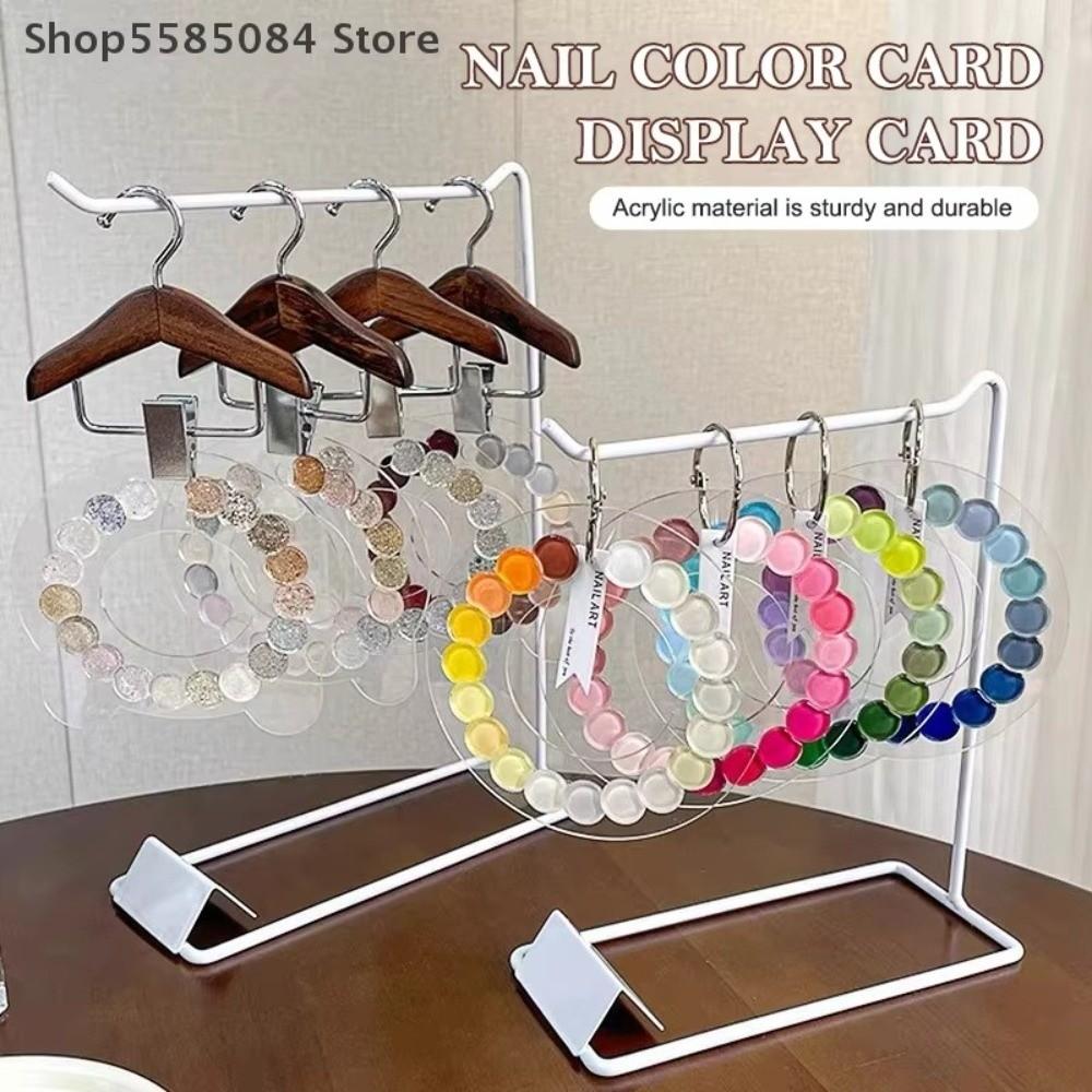 Stainless Steel Clips Nail Showing Shelf Acrylic Mini Wooden Hangers Nail Art Shop