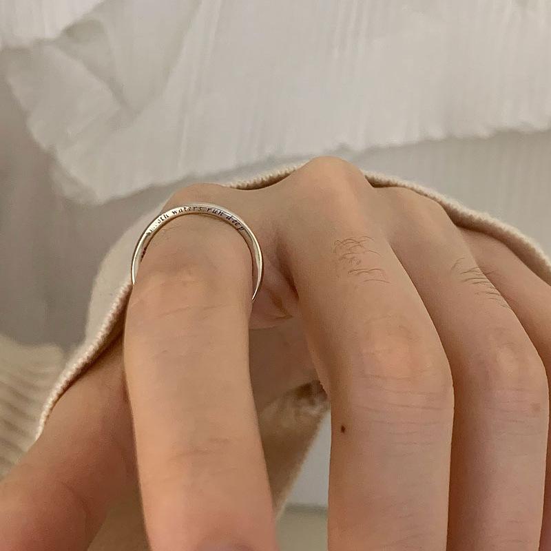 Korean Versatile Style Geometric Wave Letter Ring For Women Chic Copper Fashion Statement