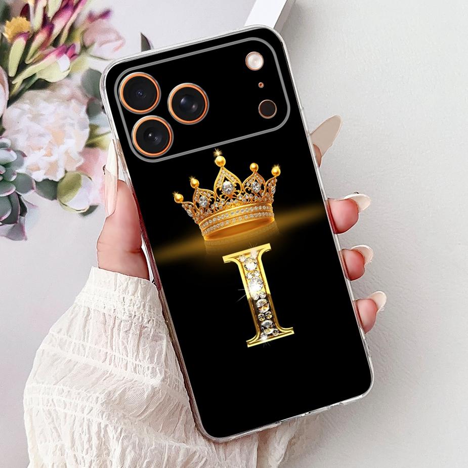 For Apple iPhone 17 Pro Max Case New Crown Letters Cover Soft Slim Phone Case For iPhone 17 Air iPhone17 Pro Max Back Cover Bags