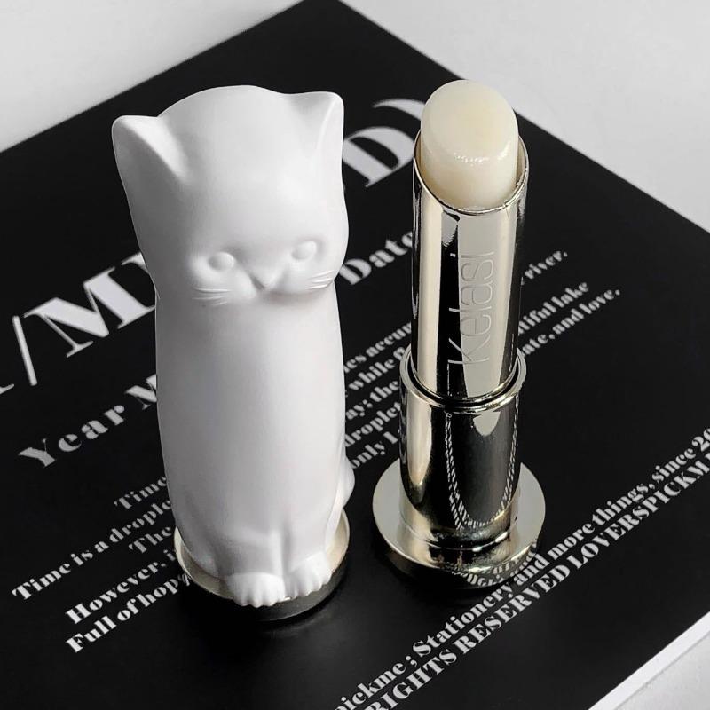 Cute Cat Pattern Moisturizing Hydrating Lip Balm Lip Base For Daily Women Lip Care