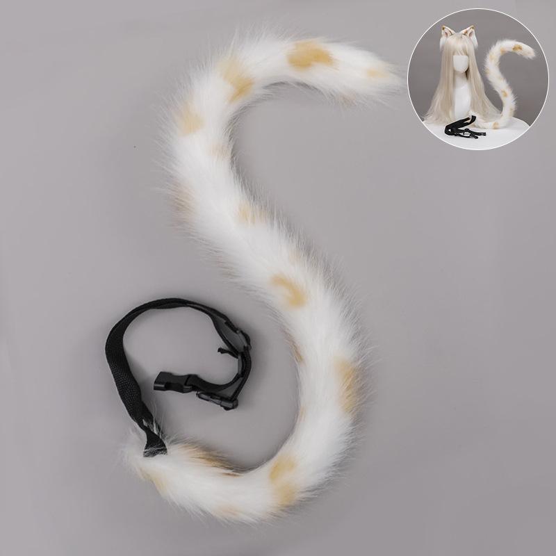 

Three flowers orange cat ears animal ears headband handmade plush lolita cat ears kc comic show cat lady cos cat tail set One size fits all