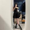 2025 Slimming Waist-Hugging Black Spaghetti Strap Dress - Hepburn Style