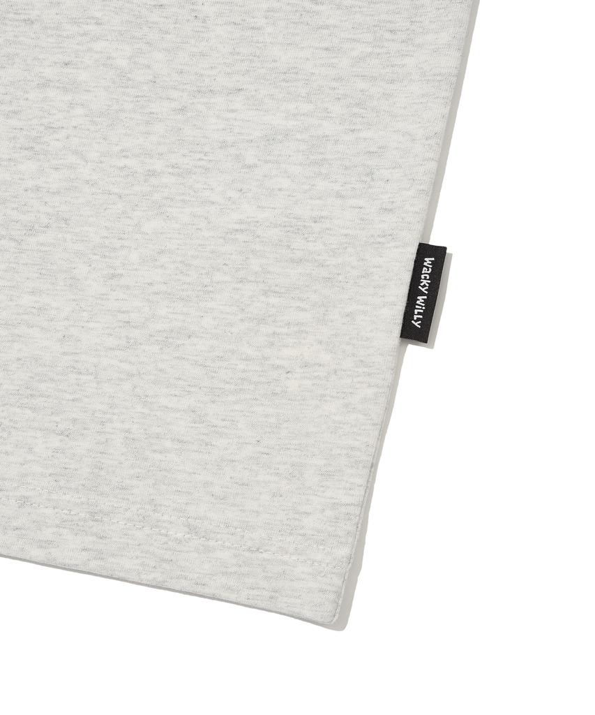 WACKY WILLY Bear Print Short Sleeve T-Shirt Light Gray