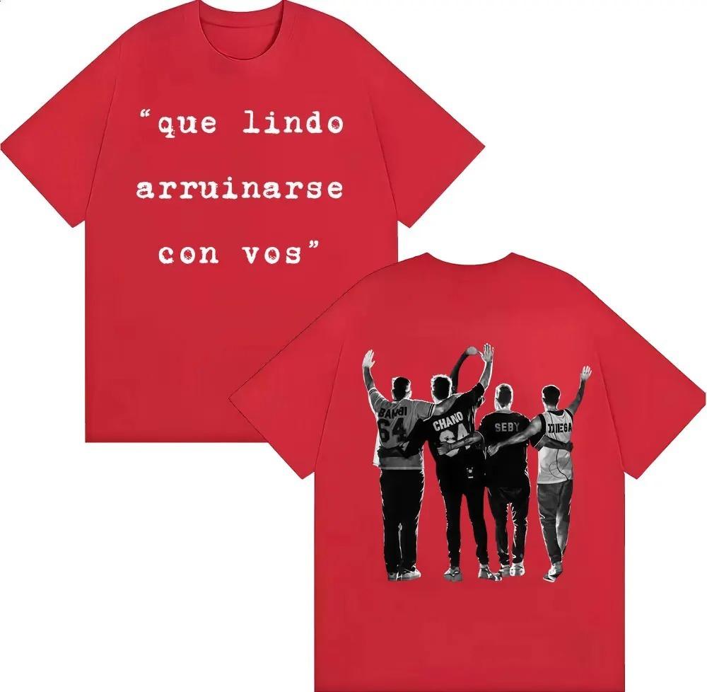 2026 Tan Bionica _que Lindo Arruinarse Con Vos_ Print T-shirt Men Women Clothes Fashion Gothic T Shirts Cotton T Shirt