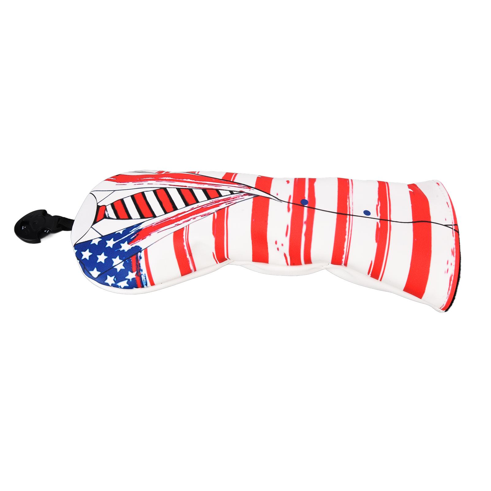

PU Golf Club Head Cover Waterproof US Flag Design Wood Club Head Protective Cover