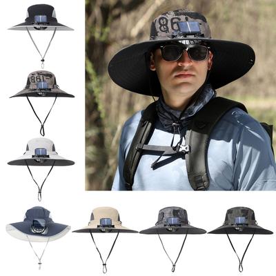 Nylon Sun Hat with Built In Powerful Fan Solar Charged Sunblock Hat for Fishermen and Sports High Power Fan Cap
