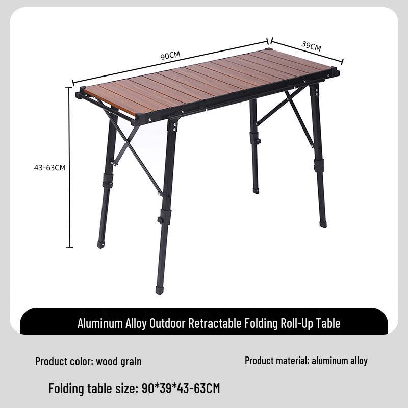 Leichter faltbarer Aluminium-Campingtisch mit verstellbarer Höhe, Roll-Up-Design, tragbar für Grillpartys und schnellen Aufbau