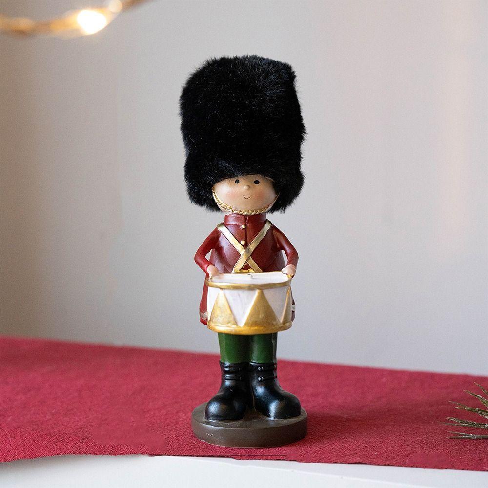 Cartoon Christmas Resin Nutcracker Handcrafted Hand Painting Nutcracker Puppet Pendant Standing Christmas Figurine Office Decor