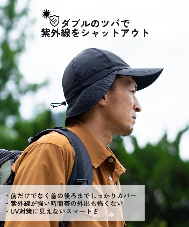 Nakota Double Visor Cap with Double Visor Baseball Cap for Men and Summer UV Heatstroke Stylish Outdoor Cap for Camping and Popular Size Natural X