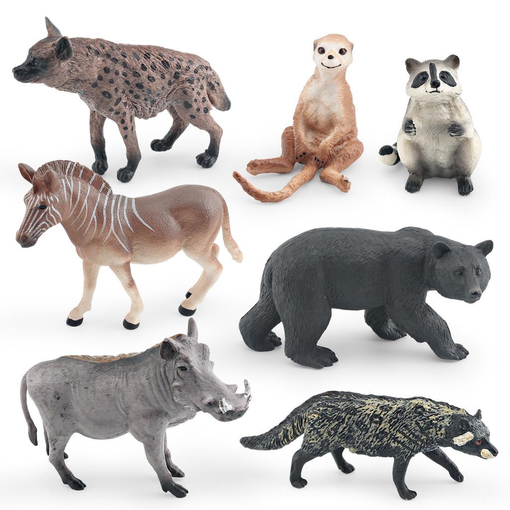 Realistische Wildtier PVC Schwarzbär Hyäne Esel Figuren Für Kinder Lern- und Ausstellungszwecke