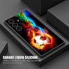 Fire Football Soccer Ball S26Ultra Case For Samsung Galaxy S26 S25 S24 S23 S20 S21 FE S22 Ultra Plus 5G Cases Soft Phone Cover