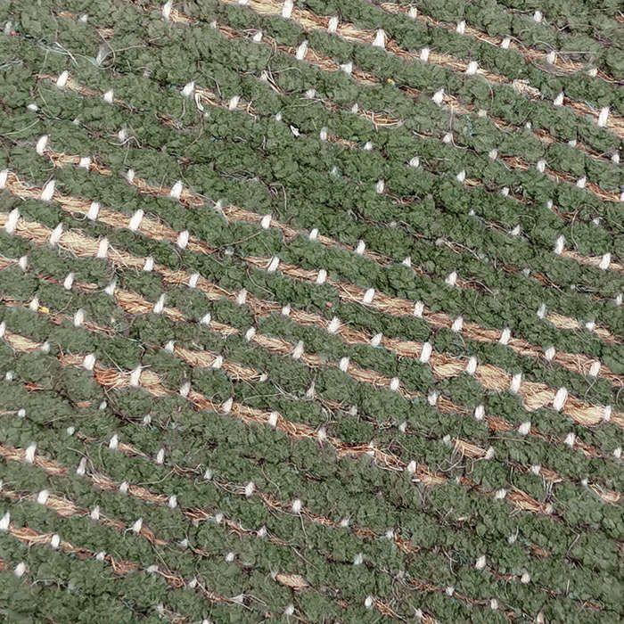 Tapis salon artisanal en jute coton chenille vert rouillé 120x170