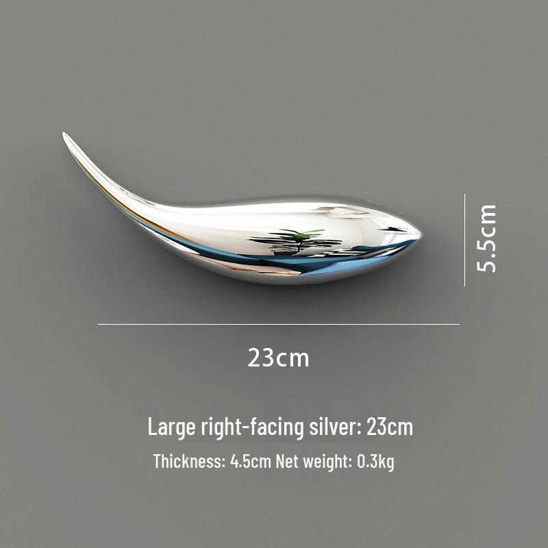 Electroplated Fish Resin Wall Hanging for Indoor Living Room