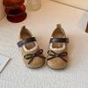 TS JYL JK131 Girls Lace Bowknot Leather Shoes Soft Sole Versatile Princess Shoes For Small Kids
