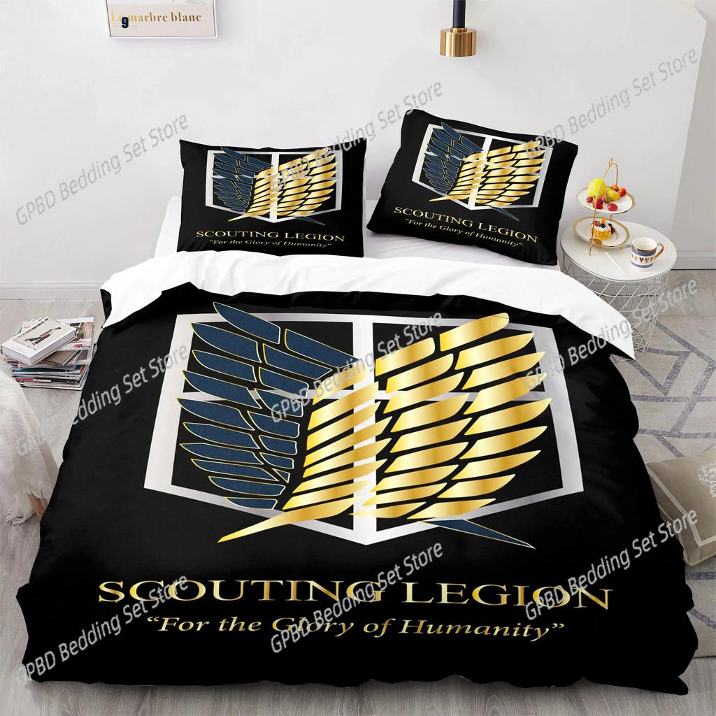Luxury  New 3D Print Anime Attack On Titan Bedding Set Single Twin Full Queen King Size Bedding Set Duvet cover Sets Home