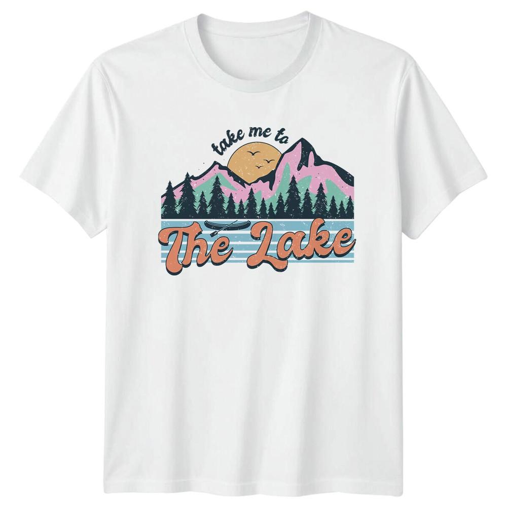 Take Me To The Lake Nature TShirt Retro Lake Graphic Tee S