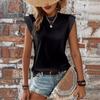 Ladies Summer Cap Sleeve O Neck Solid Color  Pullover T Shirt Top