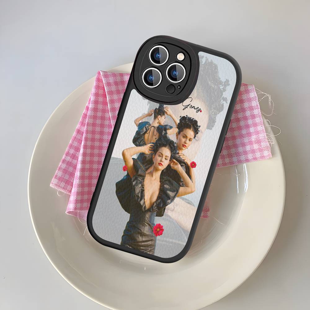 

Selena Gomez Singer Phone Case For IPhone 16 15 14 13 12 11 Pro Max Plus 16E Soft Leather Cover iphone 12pro