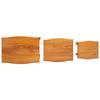 Nesting Side Tables Set 3 pcs Natural Solid Mahogany Wood