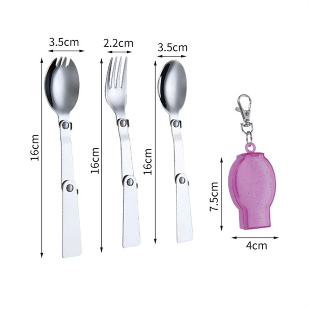 Storage Box 304 Stainless Steel Creative Pocket Spoon Folding Fork Camping Tableware Folding Spoon