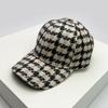 Autumn and Winter Men Women New Versatile Stripe British Baseball Caps Check Fashion Cotton Warm Soft Houndstooth Retro
