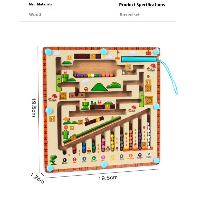 1 Set Color Matching Montessori Toy Magnetic Color And Number Maze Learning Education Toys Concentration Training For Child Gift