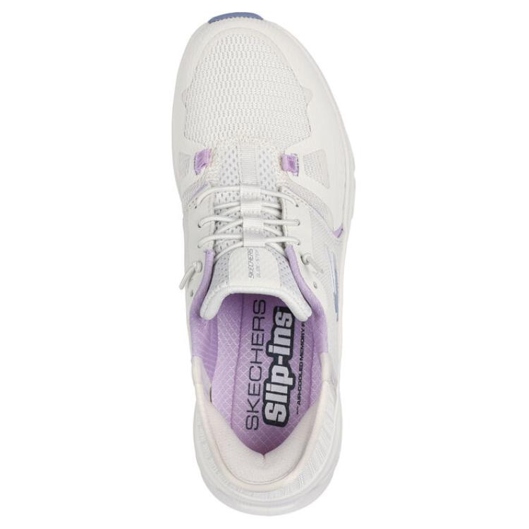Skechers Glide Step Pro Flexible Comfortable Low Top Casual Shoes Women Sneaker White Purple 150420-NTMT