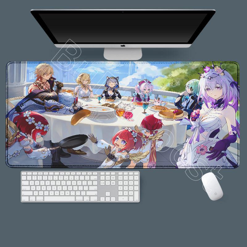 Large Rubber Keyboard Mats Honkai Star Rail Cyrene Castorice Lock Edge Mousepad Chrysos Heir Mouse Pad Game Computer Accessories