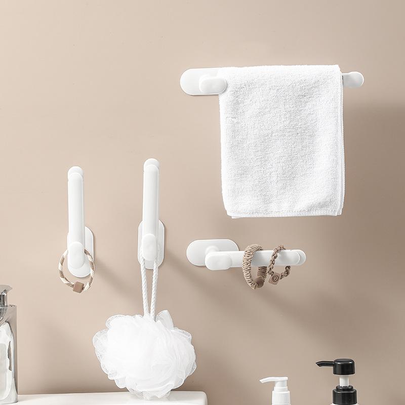 1 Pcs L-Shape Scalable Punch-Free Hook for Coats Hats Towels Clothes Kitchen Rack Roll Bathroom Hook