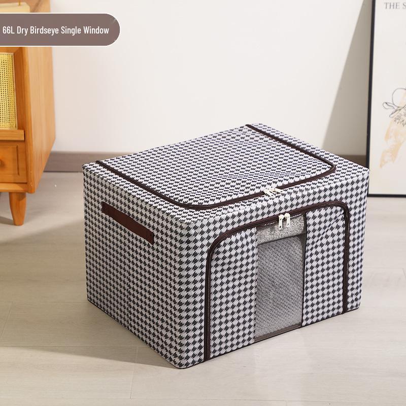 Steel Frame Waterproof Clothes Storage Box - Large Transparent Moisture-Proof Organizer for Quilts