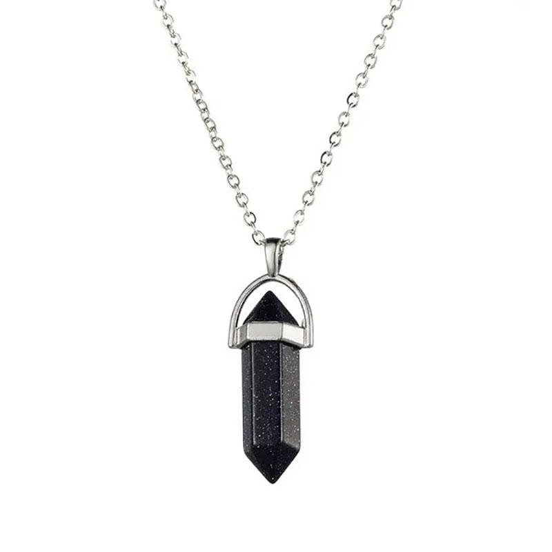 Natural Stone Necklace Hexagonal Pendant Chakra Healing Stone Crystal Jewelry For Women And Men Birthday Gifts
