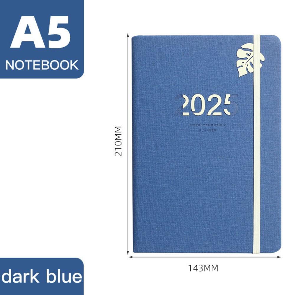 

Портативний блокнот для розкладу A5, список справ, планувальник, блокнот на 2025 рік, книга для студентів темно-синього кольору