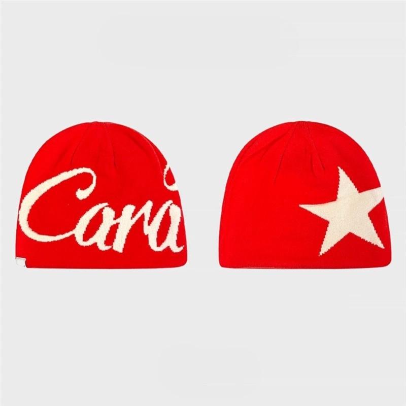 Acrylic Knit Beanies Star Print Stretchable Fit Winter Hat For Men Women Casual Cap Unisex Soft Warm Outdoor Activities
