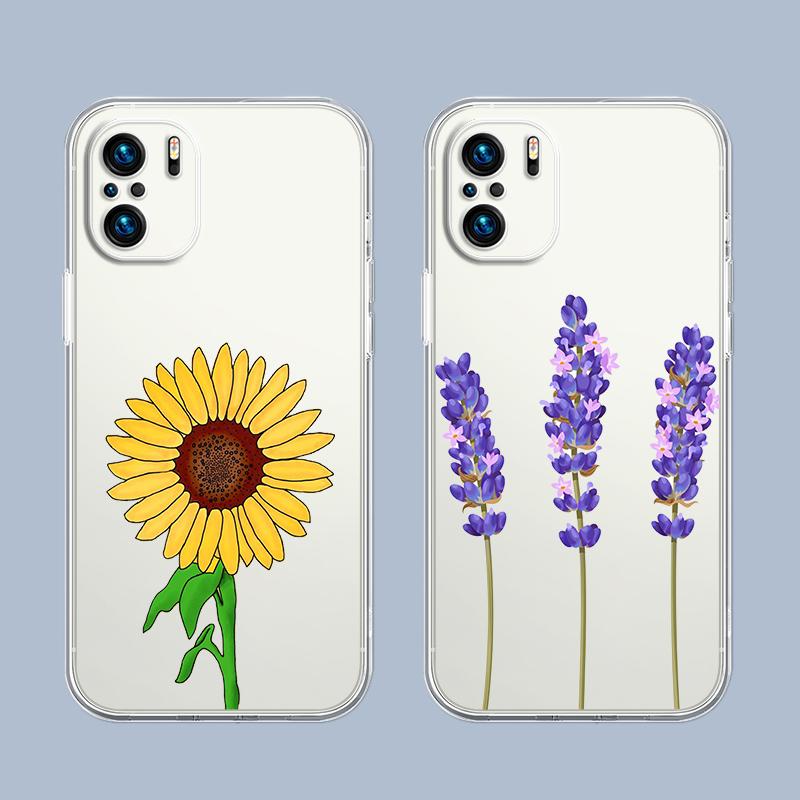 Sunflower Flower Lavender Purple Phone Case For Xiaomi Redmi Note 15 14 5G 13 12 10 11 Pro Plus 4G 14C 13C 12C Soft Gift Cover