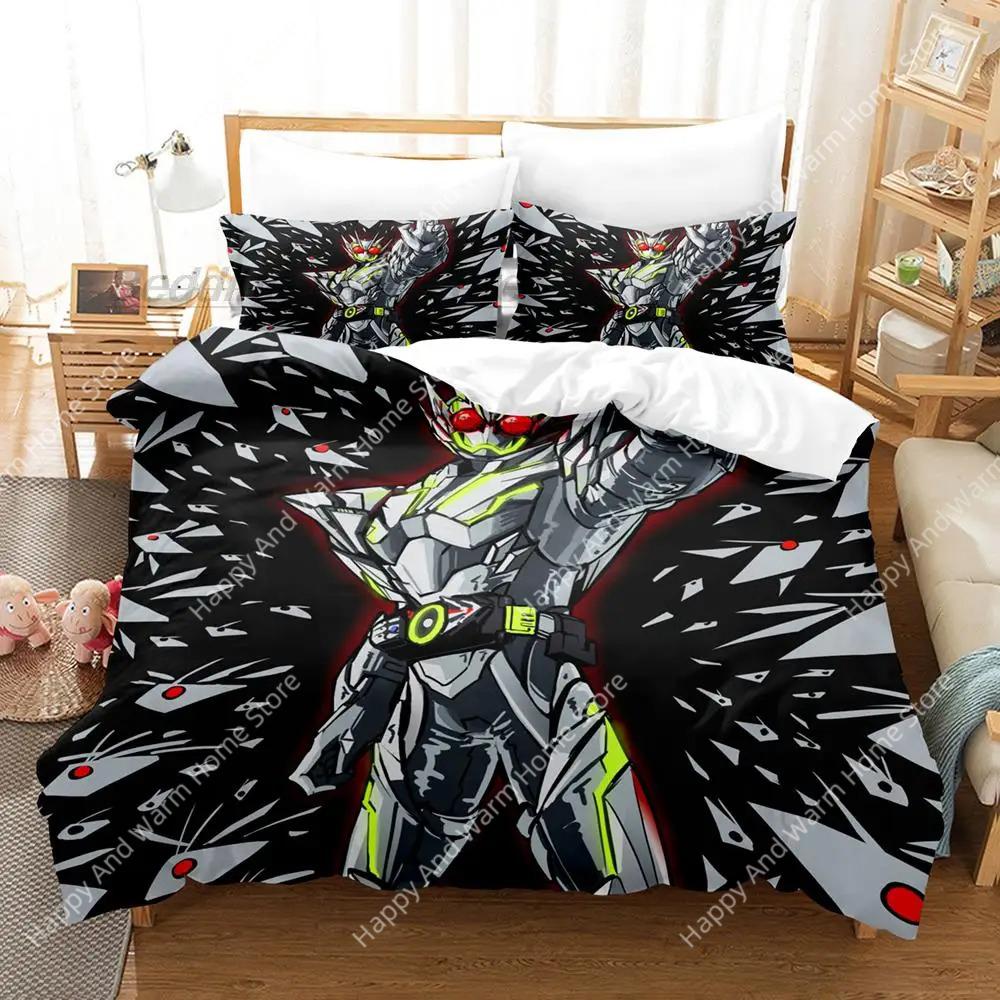 

Comforter Kamen Rider Zero-One Bedding Set Single Twin Full Queen King Size Bed Set Aldult Boys Bedroom s 3D Print Anime Comforter (quilt)-EU Single(135*200cm)3pcs