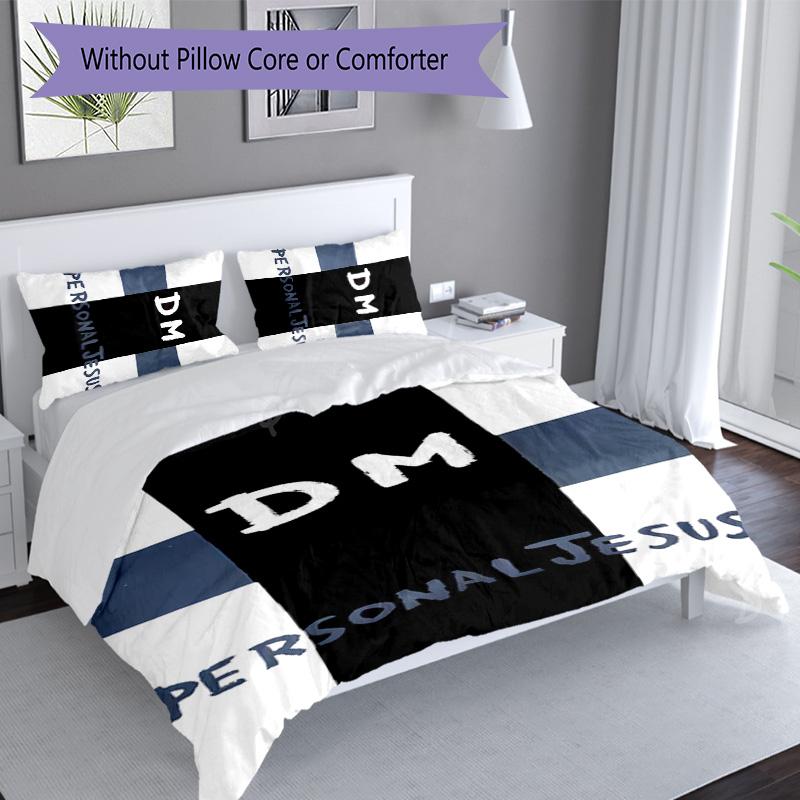 3pcs Depeches Band Mode pattern bedding set duvet cover set includes duvet cover &pillowcases, perfect all season bedroom decoration & gift
