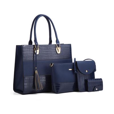NICOLE & DORIS Damen-Krokodil-Prägung Henkeltaschen-Set, A4-Größe, Großes Fassungsvermögen, Wasserdicht, Smartphone-Umhängetasche, Geldbörse Inklusive, 2-Wege-Design,