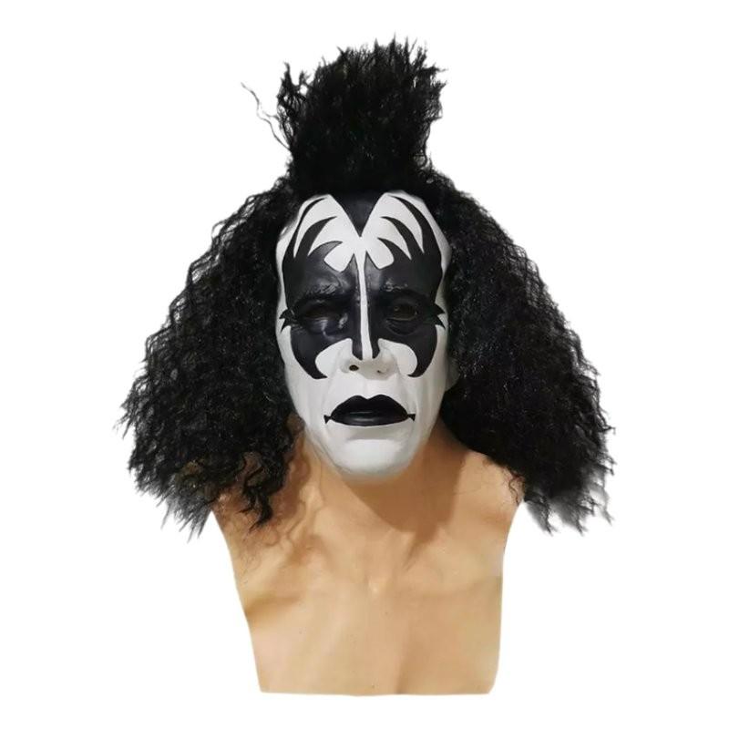 

Кисс Симмонс Джин Полная маска Рок-группа Хэллоуин Косплей Реквизит Материал Латекс чёрный