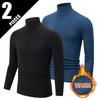 Simple Long-Sleeve Turtleneck Men's Work Long-Sleeve Top 3pcs Set, European and American Fashion Trend T-Shirt