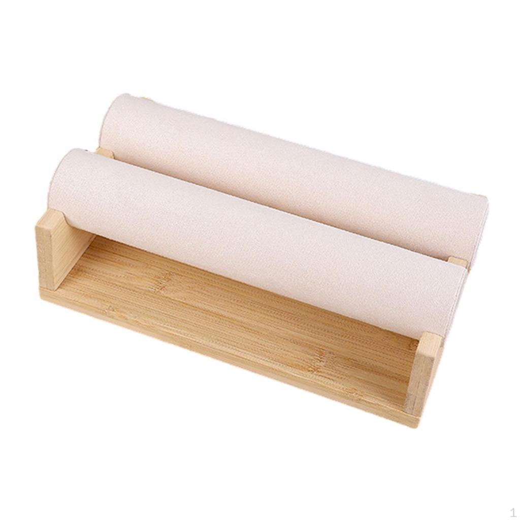 Double Bar Jewelry Holder Accessory Organizer for Home Use Smooth Surface Stylish Wooden Bracelet