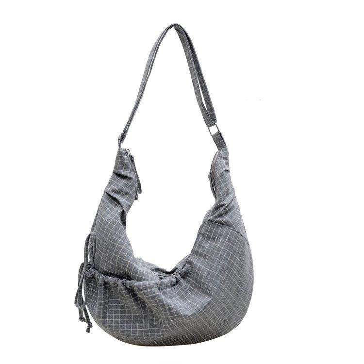 Borse a tracolla a quadri semplici coreane per donna, versatili, grande capacità, borsa a spalla da donna, borse a spalla hobos casual da donna, borse tote